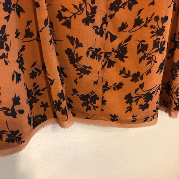 UO/Kimchi Blue long sleeve sheer floral mini - Picture 6 of 9